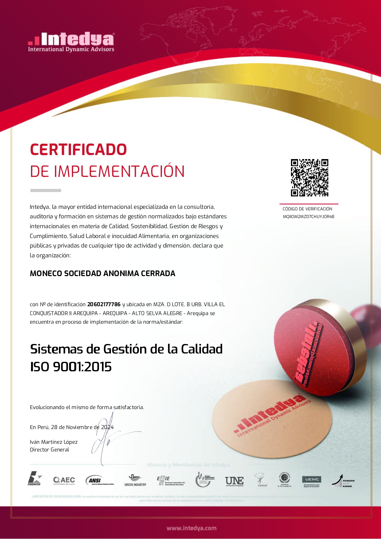 CERTIFICACIÓN INTEYA MONECO
